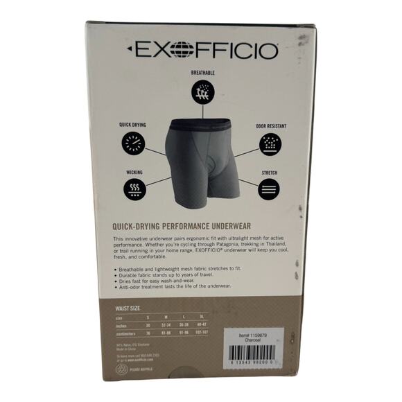 ExOfficio Men’s Give-N-Go Boxer Brief 3-Pack – Charcoal (Size M) - Picture 3 of 4